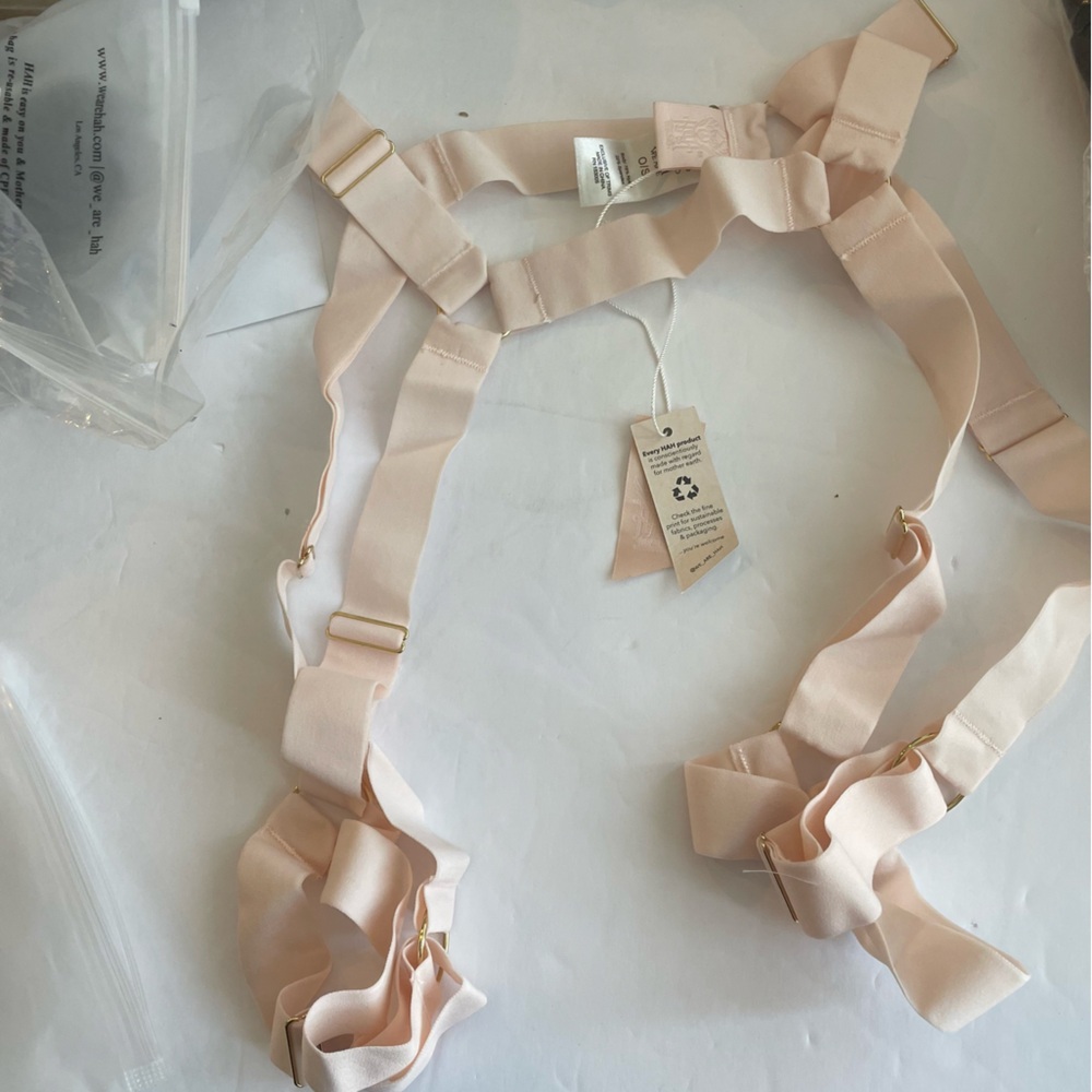We Are HAH Au Naturale Strapped In Adjustable Garter Belt One Size Light Pink